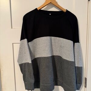 Colorblock Women's Sweater - Black, Gray, and Dark Gray